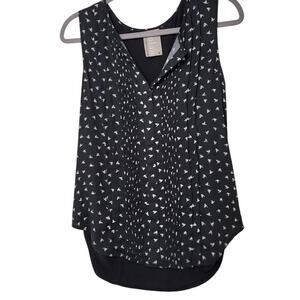 Dolan Left Coast Collection Black Sleeveless Pleated Blouse Size Sm Lightweight